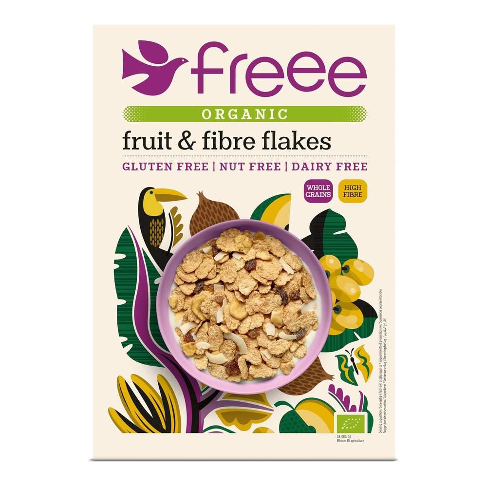 Organic Fruit & Fibre Flakes Freee from Doves Farm 5x375g Organic Fruit & Fibre Flakes Freee from Doves Farm 5x375g