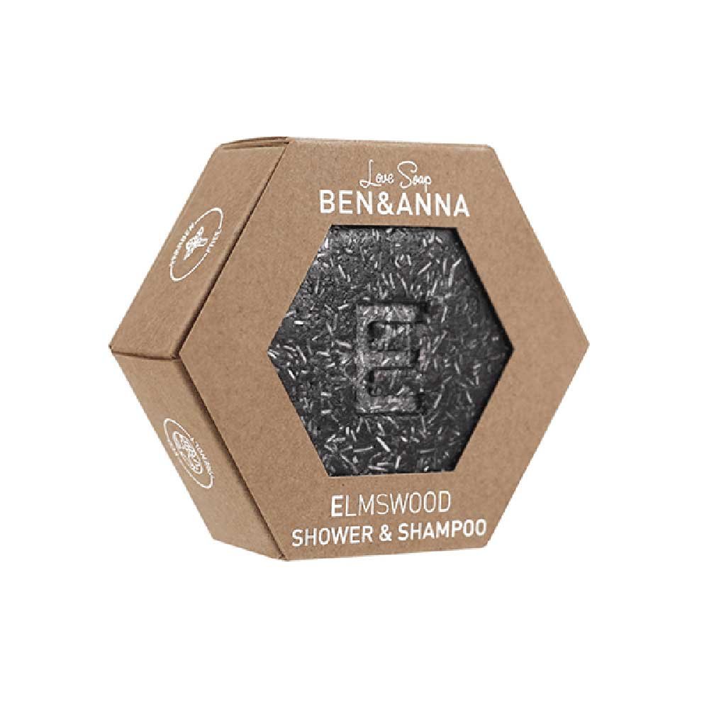 Organic Elmwood Shower Shampoo Bar Ben & Anna 60g
