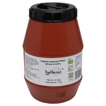 Organic Kalamata Olives - pitted in vinegar brine & olive oil Hellenic Sun 2kg