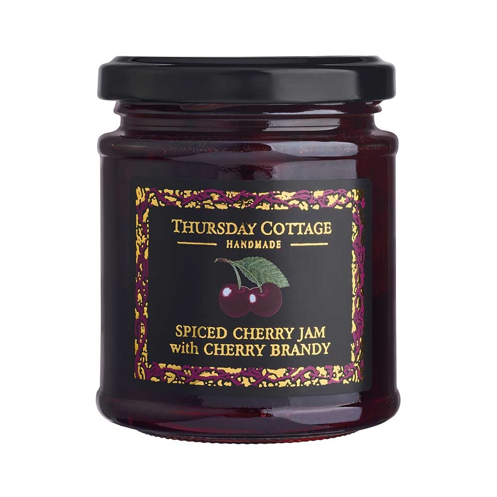 Spiced Cherry Jam with Cherry Brandy Thursday Cottage 6x210g Spiced Cherry Jam with Cherry Brandy Thursday Cottage 6x210g