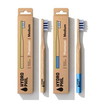 Premium Medium Mixed Pack Toothbrushes - blue & natural Hydrophil 1