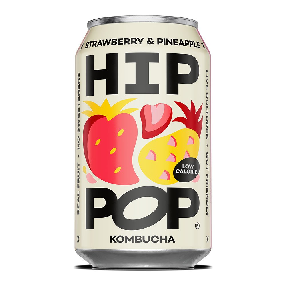 Strawberry & Pineapple Kombucha Hip Pop 330ml Strawberry & Pineapple Kombucha Hip Pop 330ml