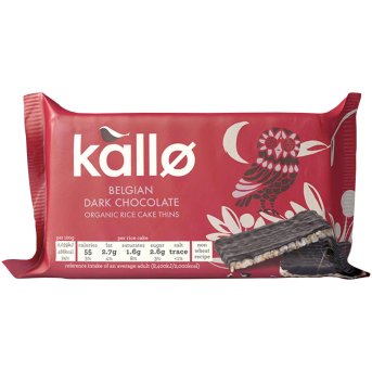 Organic Dark Chocolate Rice Cake Thins Kallo 22x75g