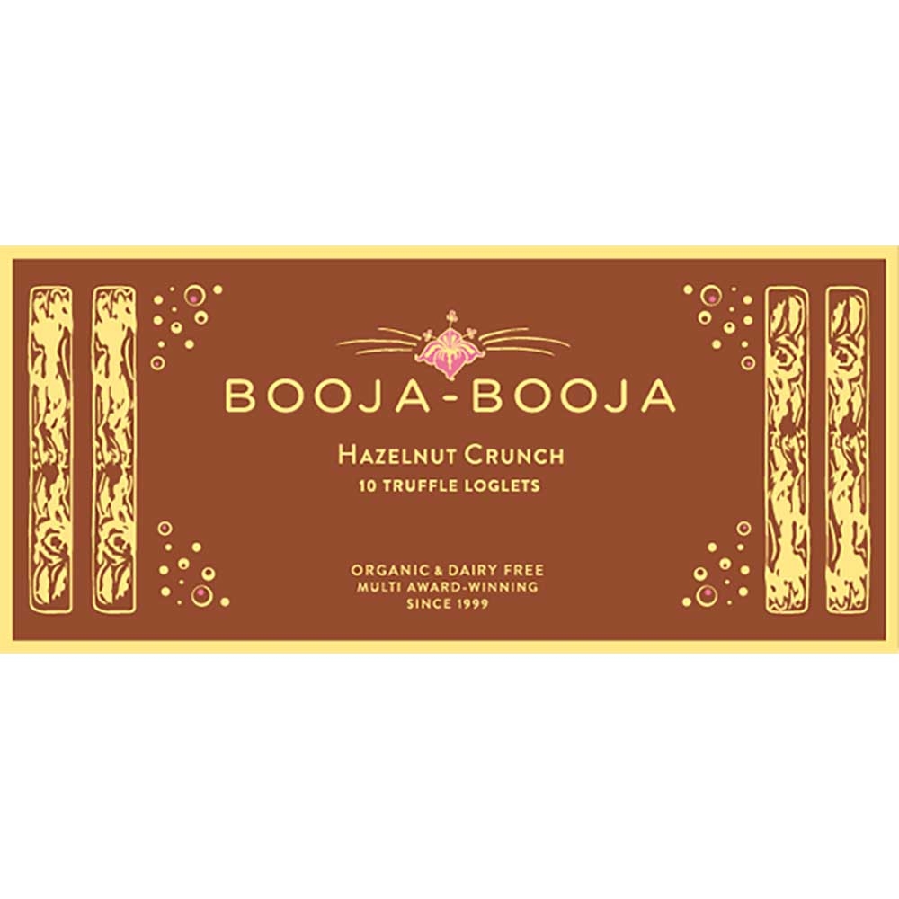 Organic Hazelnut Crunch - 10 truffle loglets Booja Booja 8x115g