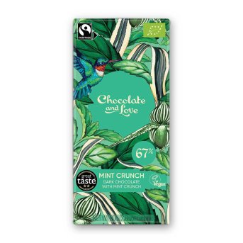 Organic Mint - Dark Chocolate 67% Chocolate and Love 14x80g Organic Mint - Dark Chocolate 67% Chocolate and Love 14x80g