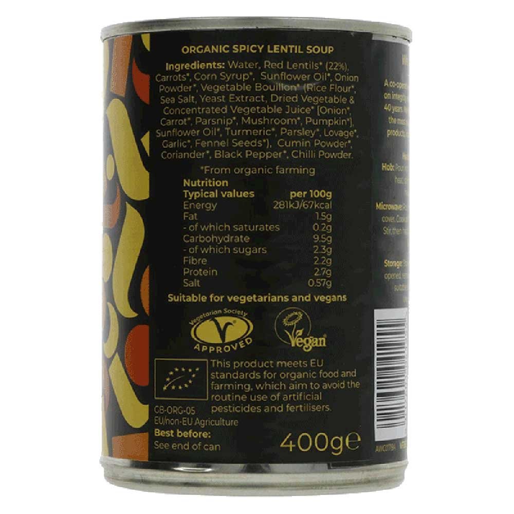 Organic Spicy Lentil Soup Suma 400g Organic Spicy Lentil Soup Suma 400g