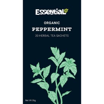 Organic Peppermint Tea Sachets Essential 20bgs Organic Peppermint Tea Sachets Essential 20bgs