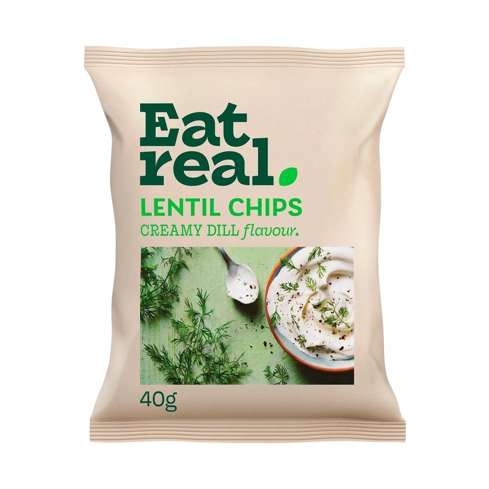 Creamy Dill Lentil Chips Eat Real 18x40g