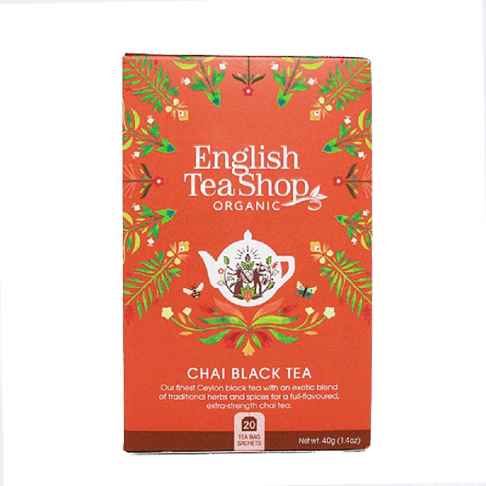 Organic Chai Black Tea Bags English Tea Shop 20bgs Organic Chai Black Tea Bags English Tea Shop 20bgs