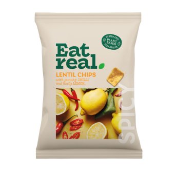 Chilli & Lemon Lentil Chips Eat Real 18x40g Chilli & Lemon Lentil Chips Eat Real 18x40g