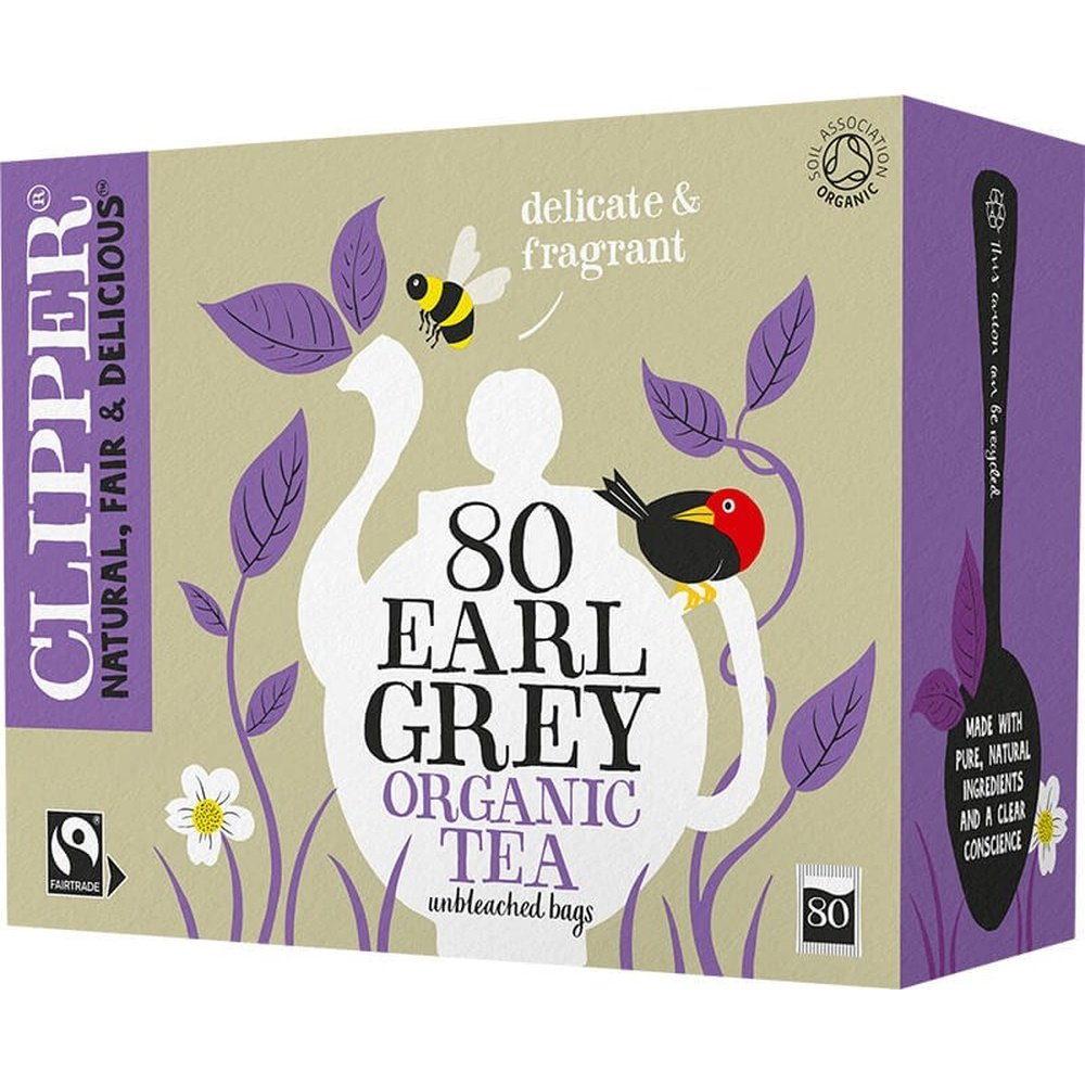 Organic Earl Grey Tea Bags (now 4x80bag) Clipper 4x80bgs Organic Earl Grey Tea Bags (now 4x80bag) Clipper 4x80bgs