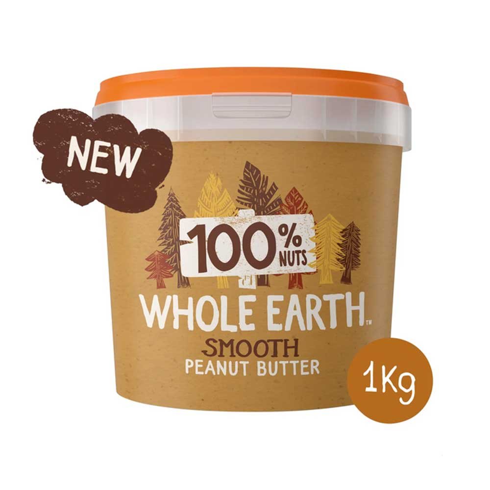100% Nuts Smooth Peanut Butter Whole Earth 3x1kg
