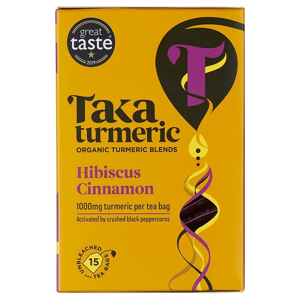 Organic Hibiscus Cinnamon Turmeric Tea Bags Taka Turmeric 4x15bags