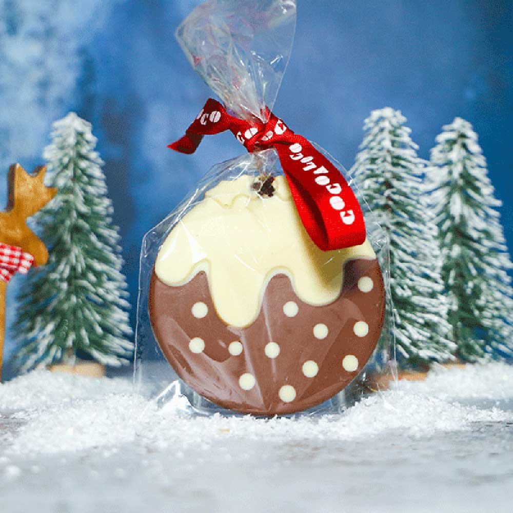 Organic Milk & White Chocolate Christmas Pudding Cocoa Loco 