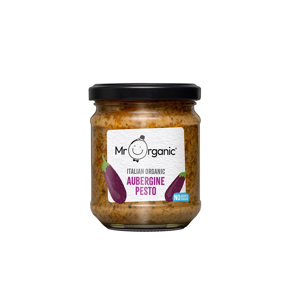 Organic Aubergine Pesto - no added sugar Mr Organic 190g Organic Aubergine Pesto - no added sugar Mr Organic 190g