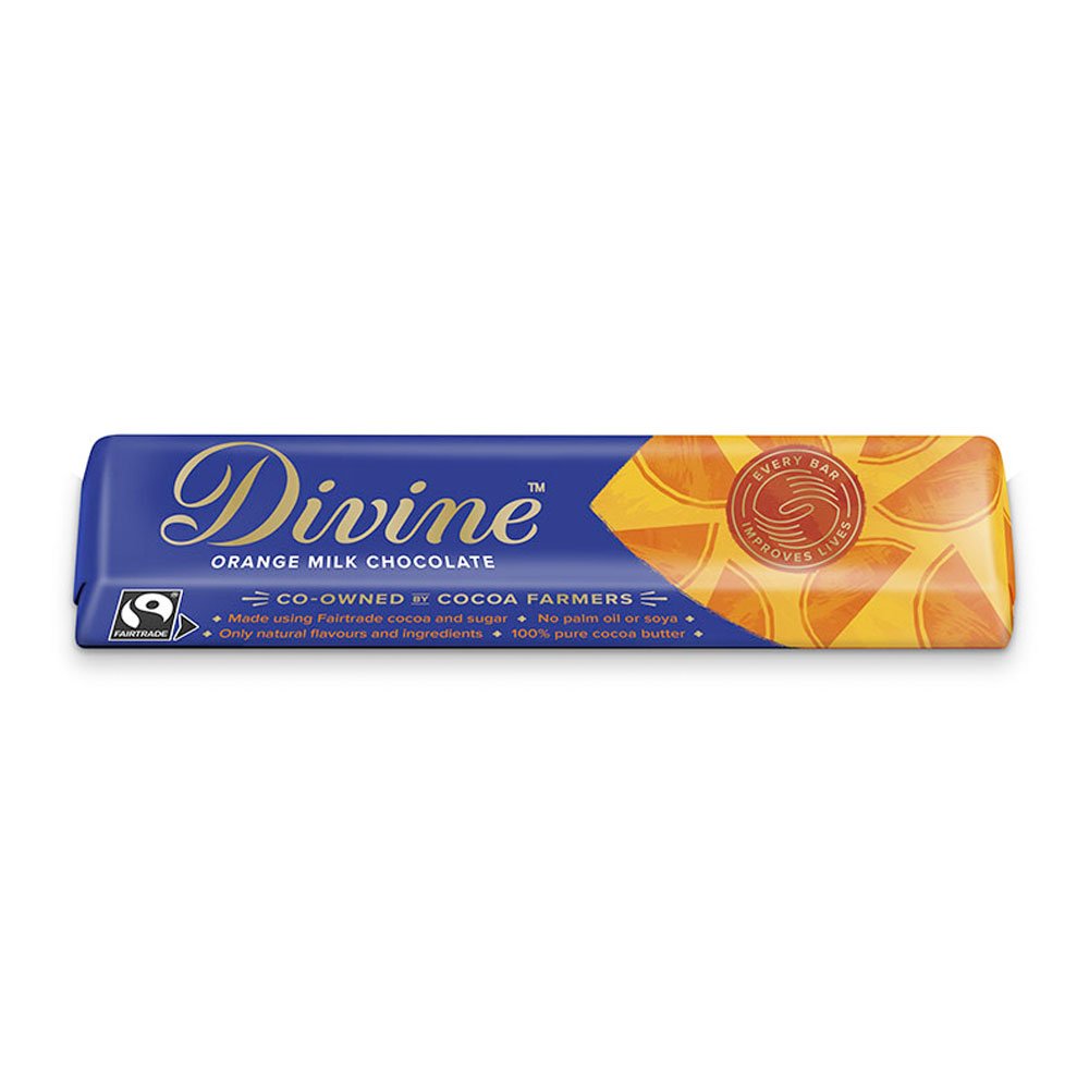 Orange Milk Chocolate - chunky Divine 35g Orange Milk Chocolate - chunky Divine 35g