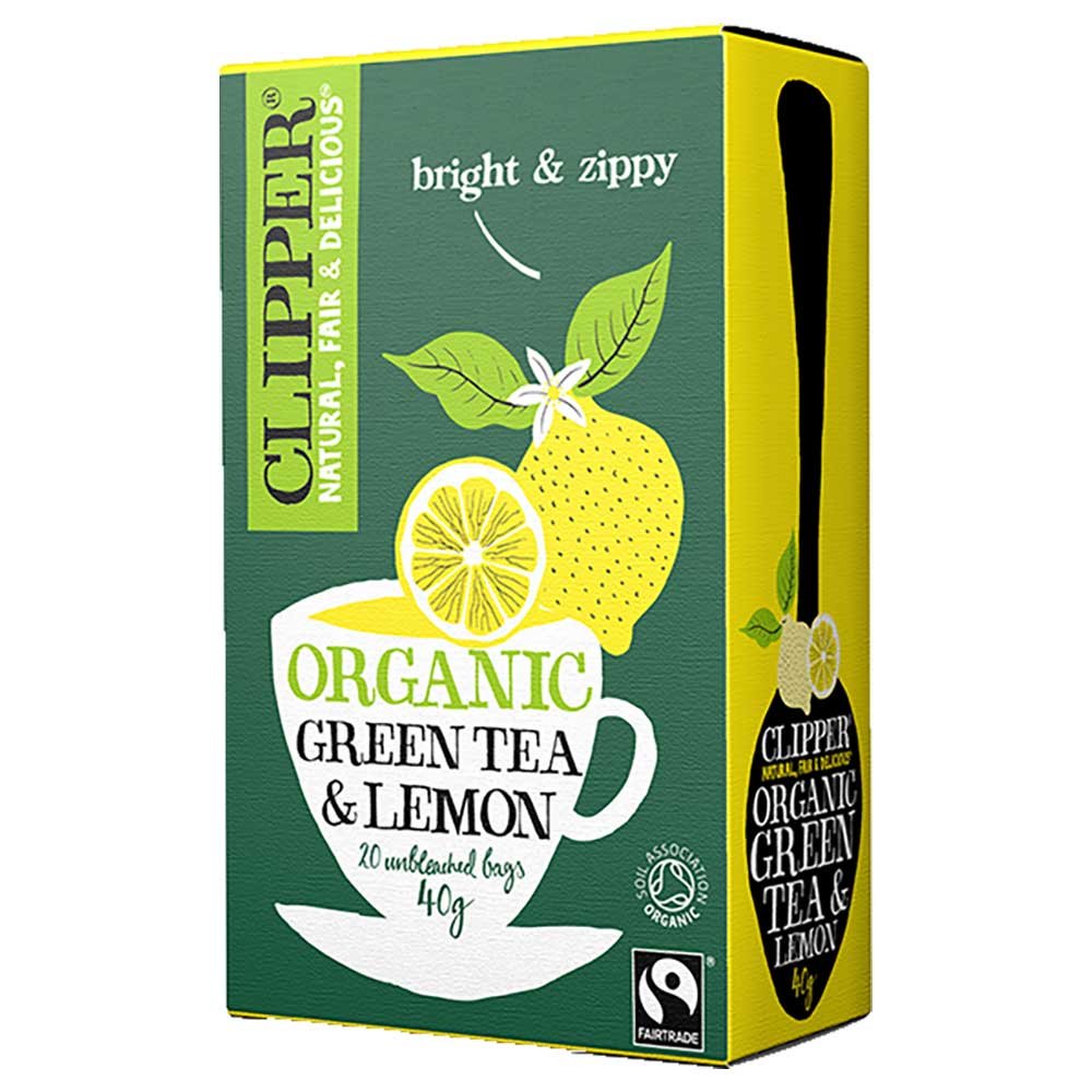 Organic Green Tea with Lemon Bags Clipper 20bgs Organic Green Tea with Lemon Bags Clipper 20bgs