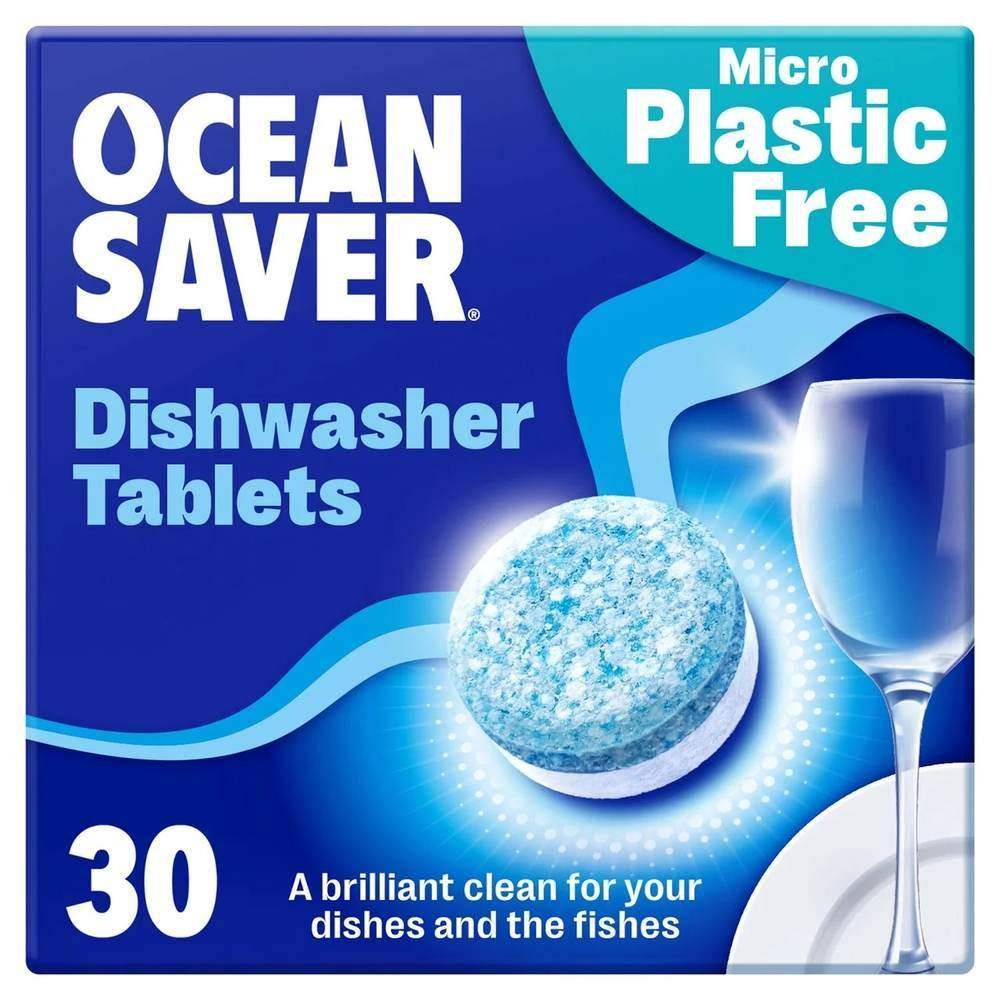 All in One Plastic-free Eco Dishwasher Tabs - 30 Pack Ocean Saver 8x30tab