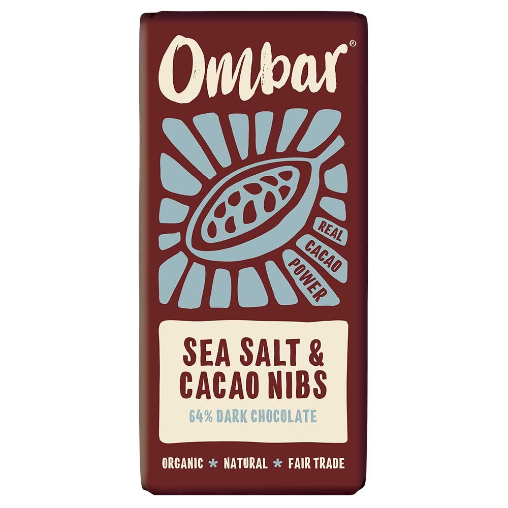 Organic Salt & Nibs Chocolate - large Ombar 10x70g Organic Salt & Nibs Chocolate - large Ombar 10x70g
