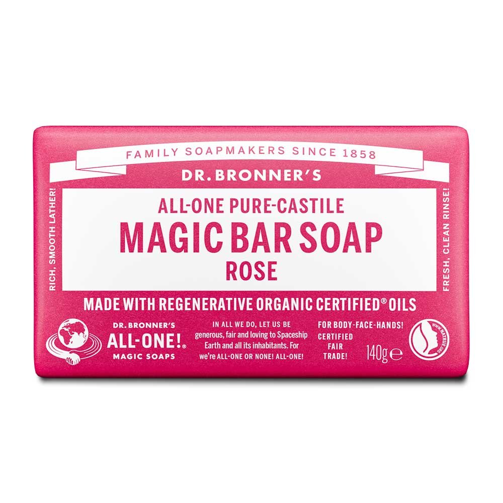 Organic Rose Soap Bar Dr. Bronner 12x140g