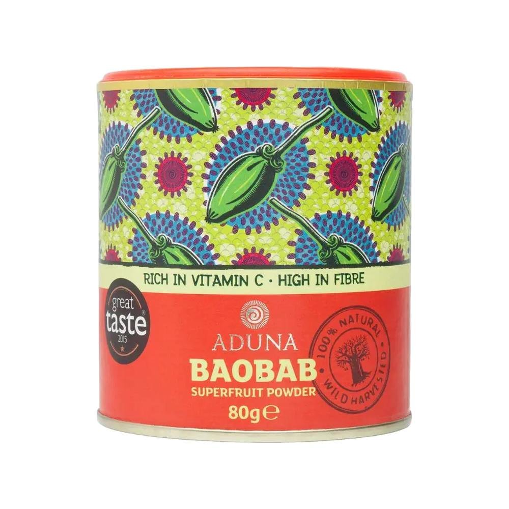 Organic Baobab - fruit pulp powder - tub - single Aduna 1x80g