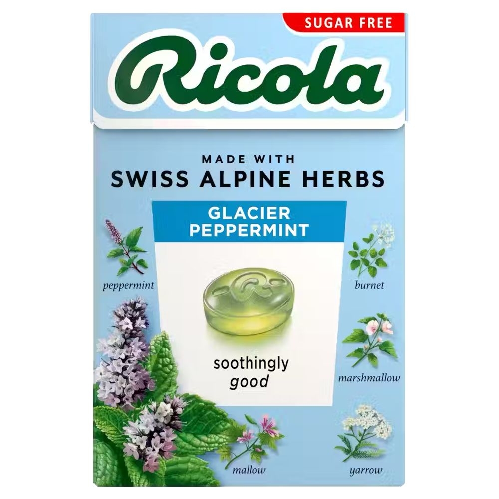 Glacier Peppermint with Stevia - box Ricola 20x45g Glacier Peppermint with Stevia - box Ricola 20x45g